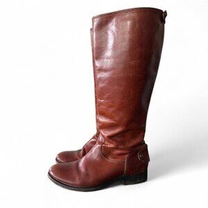 Frye Boots Melissa Button Back Zip Leather Knee High Riding Boot $388 womens